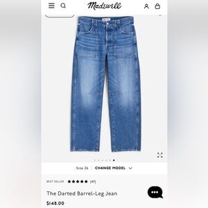 Madewell The Darted Barrel Leg Jeans